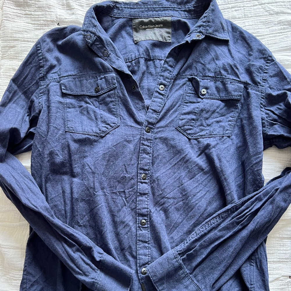 Calvin Klein navy blue button up